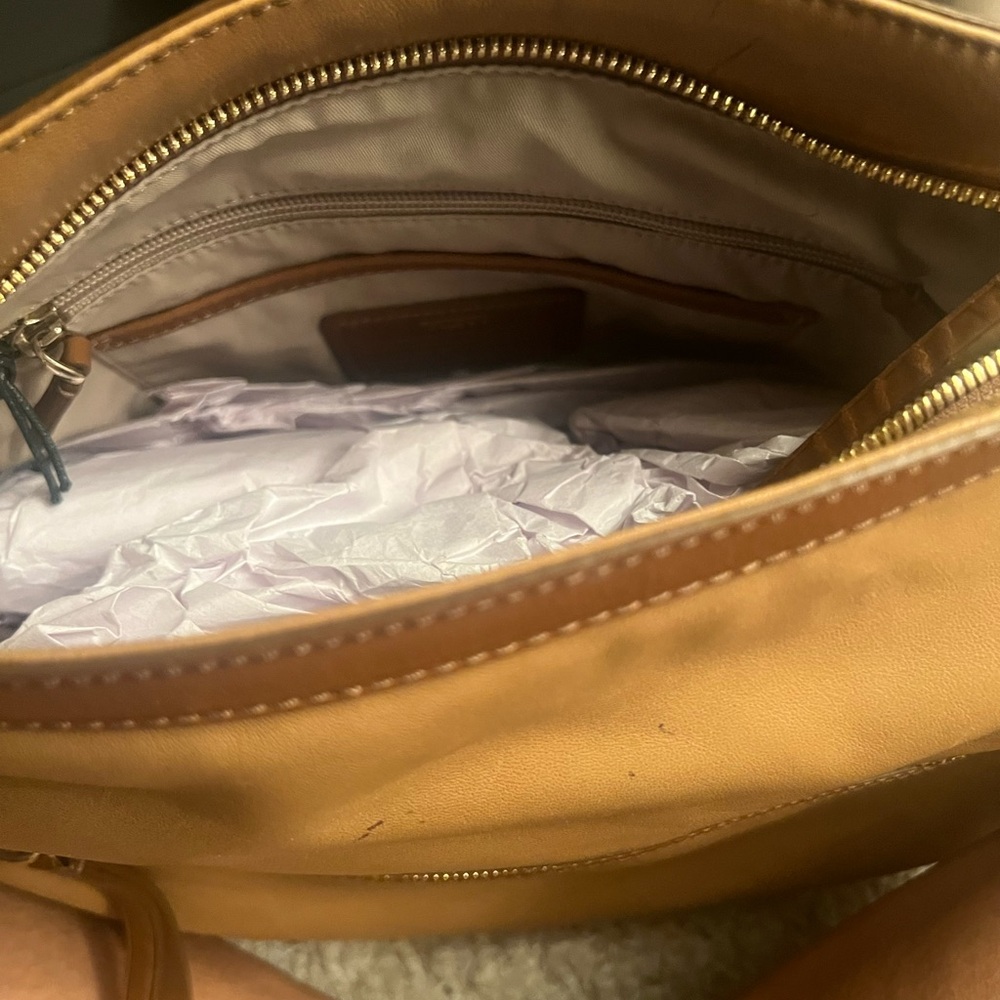 Tumi Tan Leather Shoulder Bag